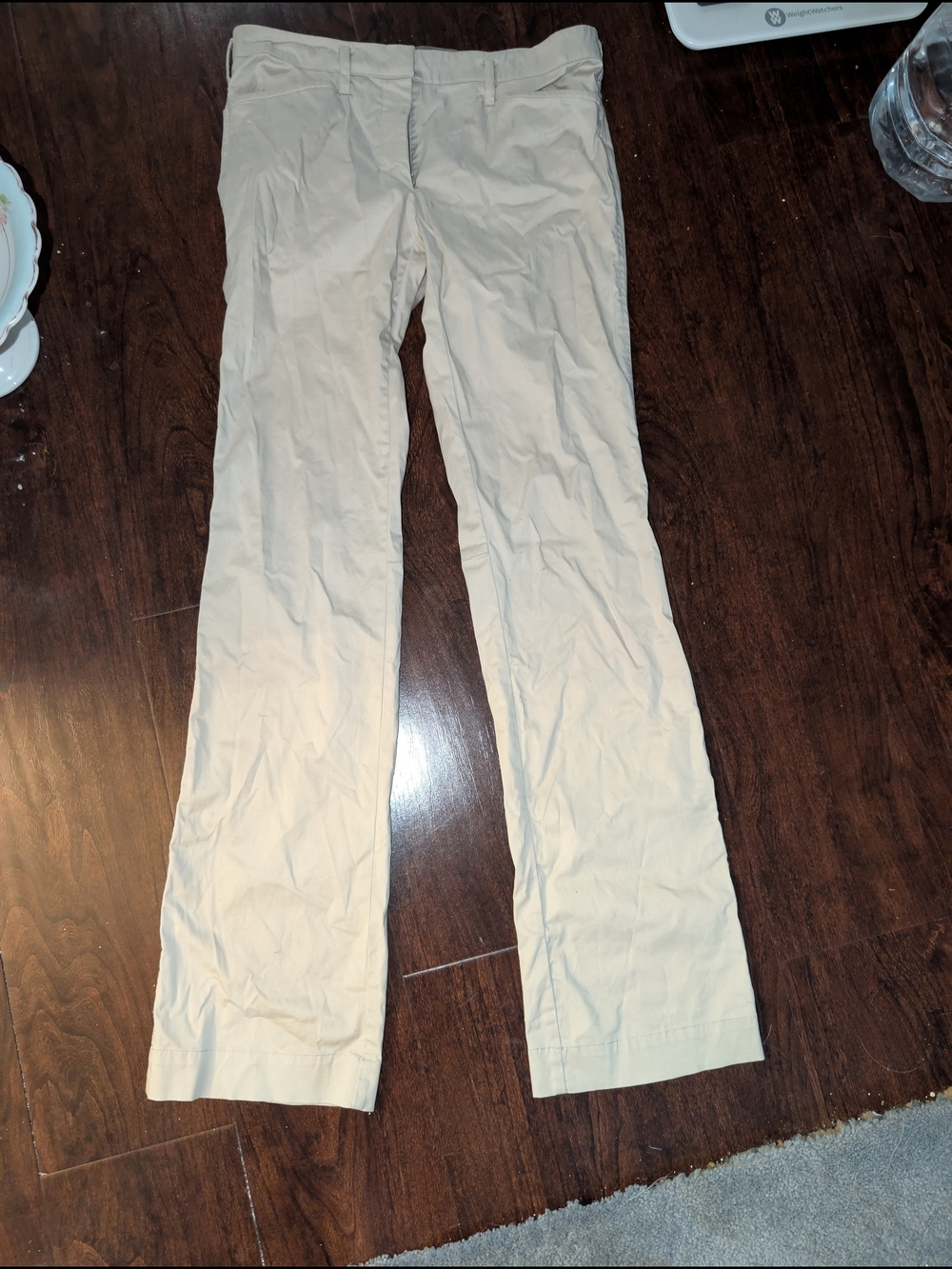 Prada Beige Low Rise Bootcut Pants IT 40 Y2K Stretch Cotton